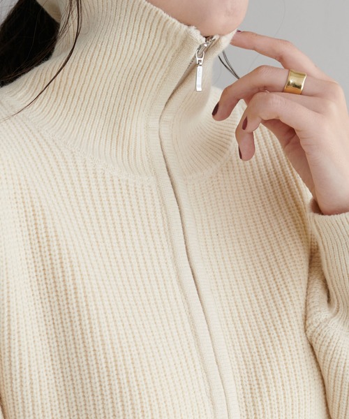 DISCOAT（ディスコート）の「畦ジップニットワンピース（ワンピース・レディース・アイボリー/ブラック/モカ・FREE）」の18枚目の写真