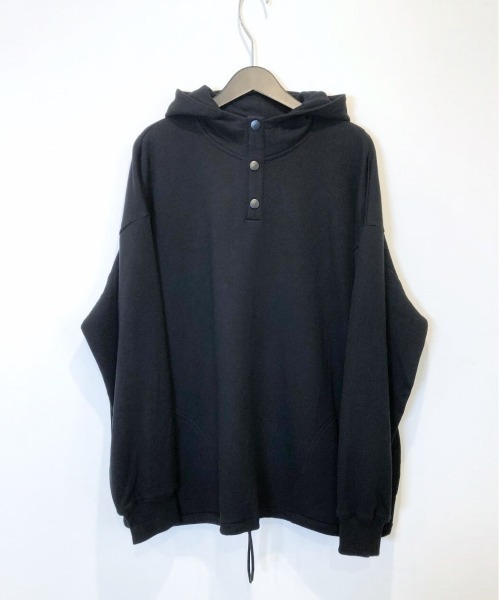 Alil（アリル）の「【Alil】アリル 裏毛 ヘンリー デザイン パーカー プルオーバー 大人カジュアル（パーカー・メンズ・杢グレー/グレイッシュベージュ/ブラック/オフホワイト・MEDIUM/LARGE/SMALL）」の13枚目の写真