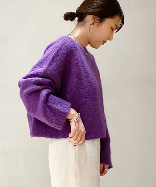 plage（プラージュ）の「アルパカMIXクロップドニット（ニット