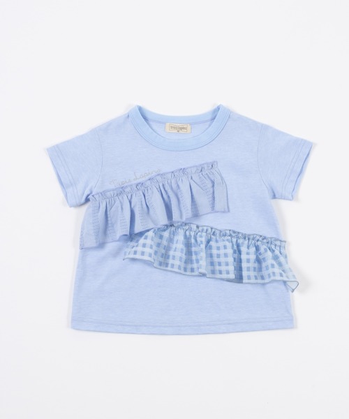 trois lapins kp(トロワラパンケーピー)の「フロントフリル 半袖Tシャツ(110~160)(Tシャツ/カットソー・キッズ・キナリ/ブルー・110cm/120cm/130cm/140cm/150cm/160cm)」の12枚目の写真