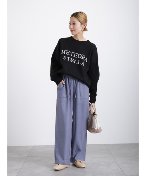 Samansa Mos2 blue（サマンサモスモスブルー）の「ジャカードロゴニットプルオーバー（ニット/セーター・レディース・トップグレー/ブラック/キナリ・ﾌﾘ-）」の18枚目の写真