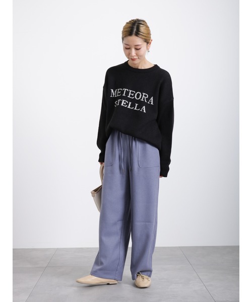 Samansa Mos2 blue（サマンサモスモスブルー）の「ジャカードロゴニットプルオーバー（ニット/セーター・レディース・トップグレー/ブラック/キナリ・ﾌﾘ-）」の17枚目の写真