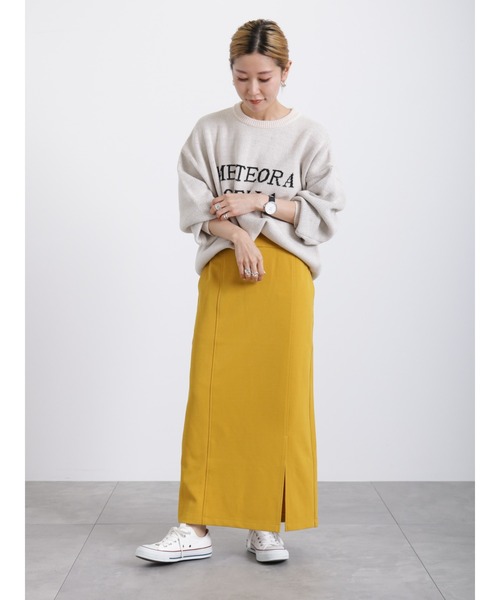 Samansa Mos2 blue（サマンサモスモスブルー）の「ジャカードロゴニットプルオーバー（ニット/セーター・レディース・トップグレー/ブラック/キナリ・ﾌﾘ-）」の15枚目の写真