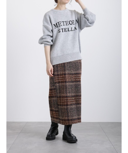 Samansa Mos2 blue（サマンサモスモスブルー）の「ジャカードロゴニットプルオーバー（ニット/セーター・レディース・トップグレー/ブラック/キナリ・ﾌﾘ-）」の12枚目の写真