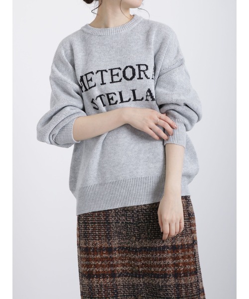 Samansa Mos2 blue（サマンサモスモスブルー）の「ジャカードロゴニットプルオーバー（ニット/セーター・レディース・トップグレー/ブラック/キナリ・ﾌﾘ-）」の11枚目の写真