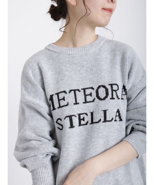 Samansa Mos2 blue（サマンサモスモスブルー）の「ジャカードロゴニットプルオーバー（ニット/セーター・レディース・トップグレー/ブラック/キナリ・ﾌﾘ-）」の7枚目の写真