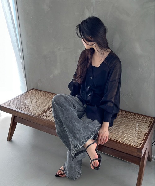 feepur（フェピュール）の「ミドルオーバーシアーカーディガン（カーディガン/ボレロ・レディース・ブラック/ブルー/オフホワイト/グレー/ピンク・MEDIUM）」の22枚目の写真