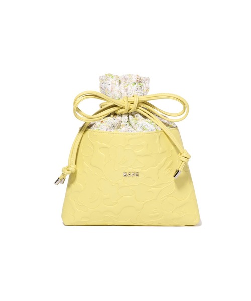 A BATHING APE（アベイシングエイプ）の「SOLID CAMO DRAWSTRING BAG L（ハンドバッグ・レディース・ピンク/イエロー/サックスブルー・FREE）」の2枚目の写真