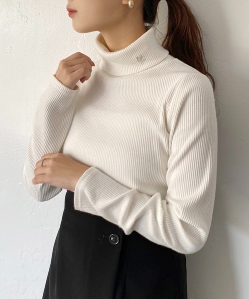 one after another NICE CLAUP(ワンアフターアナザーナイスクラップ)の「NCイニシャルハイネックトップス(Tシャツ/カットソー・レディース・オフホワイト/サックスブルー/ベージュ系その他/ピンク系その他/ブラック系その他・FREE)」の22枚目の写真