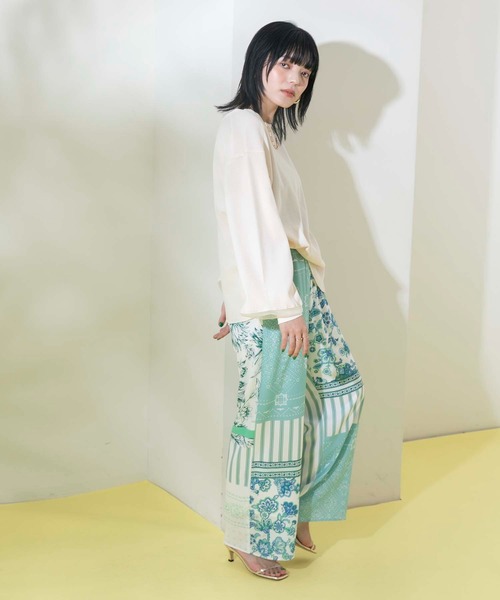Eimee Law(エイミーロウ)の「シアースリーブ2WAYワッフルプルオーバー(Tシャツ/カットソー・レディース・ブラック/アイボリー・38)」の4枚目の写真