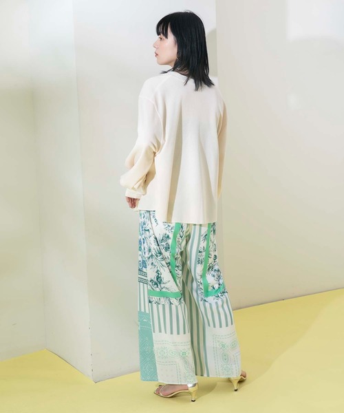 Eimee Law(エイミーロウ)の「シアースリーブ2WAYワッフルプルオーバー(Tシャツ/カットソー・レディース・ブラック/アイボリー・38)」の5枚目の写真