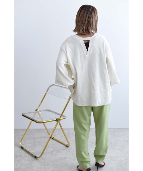 Eimee Law(エイミーロウ)の「シアースリーブ2WAYワッフルプルオーバー(Tシャツ/カットソー・レディース・ブラック/アイボリー・38)」の21枚目の写真