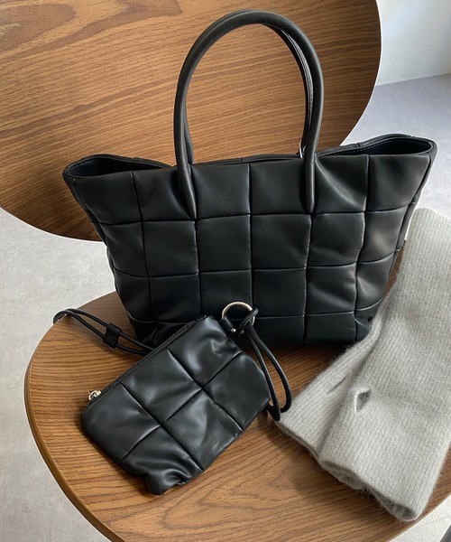 DouDou(ドゥドゥ)の「パッチワークボンディング2WAYトート(トートバッグ・レディース・グリーン/ブラック・FREE)」の1枚目の写真