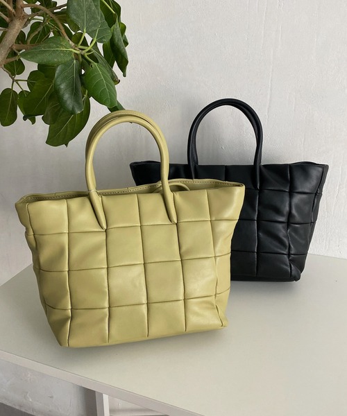 DouDou(ドゥドゥ)の「パッチワークボンディング2WAYトート(トートバッグ・レディース・グリーン/ブラック・FREE)」の3枚目の写真