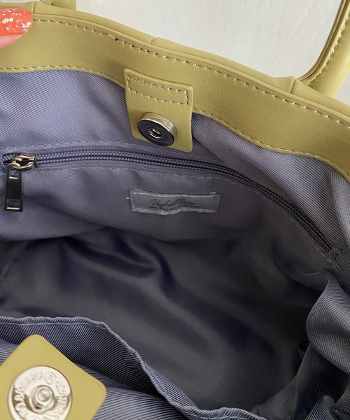 DouDou(ドゥドゥ)の「パッチワークボンディング2WAYトート(トートバッグ・レディース・グリーン/ブラック・FREE)」の7枚目の写真