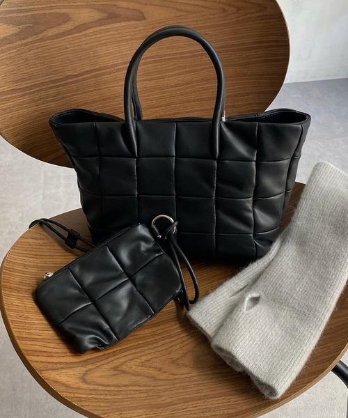 DouDou(ドゥドゥ)の「パッチワークボンディング2WAYトート(トートバッグ・レディース・グリーン/ブラック・FREE)」の14枚目の写真