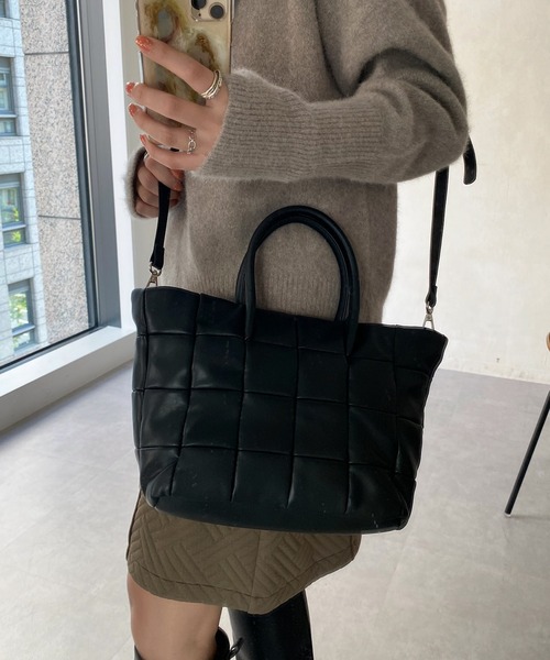 DouDou(ドゥドゥ)の「パッチワークボンディング2WAYトート(トートバッグ・レディース・グリーン/ブラック・FREE)」の17枚目の写真