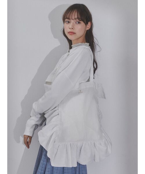 merry jenny（メリージェニー）の「big ruffle tote bag（トートバッグ・レディース・ブラック/オフホワイト・FREE）」の14枚目の写真
