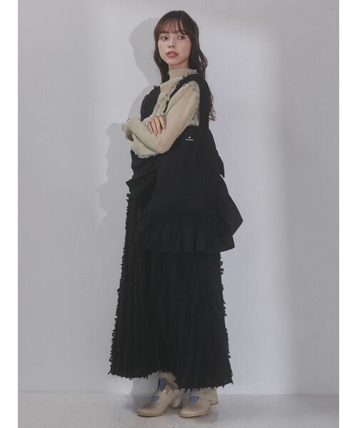 merry jenny（メリージェニー）の「big ruffle tote bag（トートバッグ・レディース・ブラック/オフホワイト・FREE）」の18枚目の写真