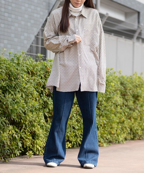 JOHN'S CLOSET(ジョンズクローゼット)の「【i】総柄プリントドロップショルダーシャツ(シャツ/ブラウス・メンズ・ブラック系その他/ブラック系その他2/ブラウン系その他/ブラック/グリーン/ホワイト/ブラウン/ホワイト系その他/ネイビー・LARGE/X-LARGE/MEDIUM)」の11枚目の写真