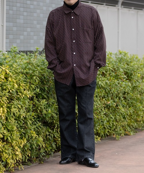 JOHN'S CLOSET(ジョンズクローゼット)の「【i】総柄プリントドロップショルダーシャツ(シャツ/ブラウス・メンズ・ブラック系その他/ブラック系その他2/ブラウン系その他/ブラック/グリーン/ホワイト/ブラウン/ホワイト系その他/ネイビー・LARGE/X-LARGE/MEDIUM)」の14枚目の写真