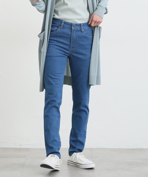 Honeys（ハニーズ）の「スリムデニムスキニー（股下７０ｃｍ）（デニムパンツ・レディース・ワンウォッシュ/ライトインディゴブルー/ブルー/ブラック・S/SS/L/LL/M）」の5枚目の写真