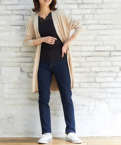 Honeys（ハニーズ）の「スリムデニムスキニー（股下７０ｃｍ）（デニムパンツ・レディース・ワンウォッシュ/ライトインディゴブルー/ブルー/ブラック・S/SS/L/LL/M）」の9枚目の写真