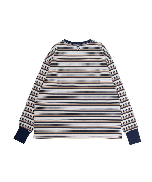 INTERPLAY(インタープレイ)の「【INTERPLAY x AYA】フィンガーホール マルチボーダー 長袖Teeシャツ【2】(Tシャツ/カットソー・レディース・ブラック/ブルー/グリーン・FREE)」の7枚目の写真