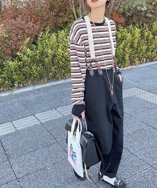 INTERPLAY(インタープレイ)の「【INTERPLAY x AYA】フィンガーホール マルチボーダー 長袖Teeシャツ【2】(Tシャツ/カットソー・レディース・ブラック/ブルー/グリーン・FREE)」の13枚目の写真