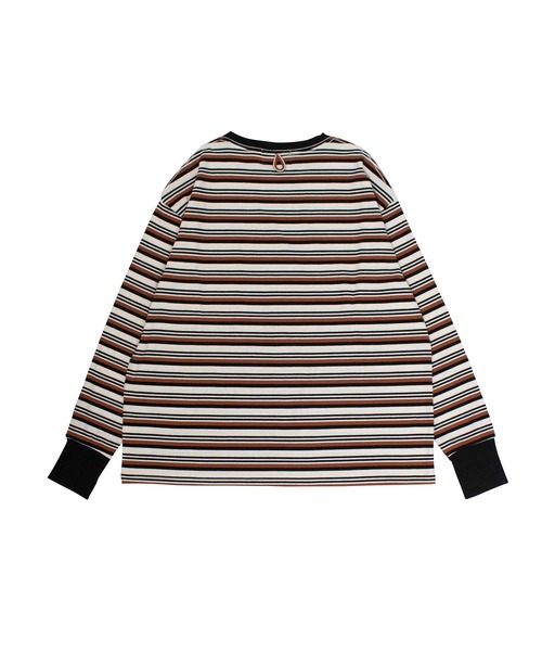 INTERPLAY(インタープレイ)の「【INTERPLAY x AYA】フィンガーホール マルチボーダー 長袖Teeシャツ【2】(Tシャツ/カットソー・レディース・ブラック/ブルー/グリーン・FREE)」の16枚目の写真
