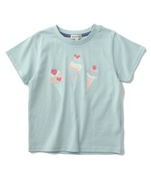 SHOO・LA・RUE（シューラルー）の「◆【110-140cm】GIRLアソートプリントTシャツ（Tシャツ/カットソー・キッズ・アイボリー/ブラック/ライトグリーン/ライトパープル・11/12/13/14）」の4枚目の写真