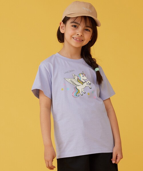 SHOO・LA・RUE（シューラルー）の「◆【110-140cm】GIRLアソートプリントTシャツ（Tシャツ/カットソー・キッズ・アイボリー/ブラック/ライトグリーン/ライトパープル・11/12/13/14）」の5枚目の写真