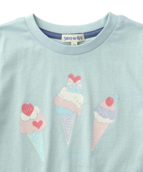 SHOO・LA・RUE（シューラルー）の「◆【110-140cm】GIRLアソートプリントTシャツ（Tシャツ/カットソー・キッズ・アイボリー/ブラック/ライトグリーン/ライトパープル・11/12/13/14）」の7枚目の写真