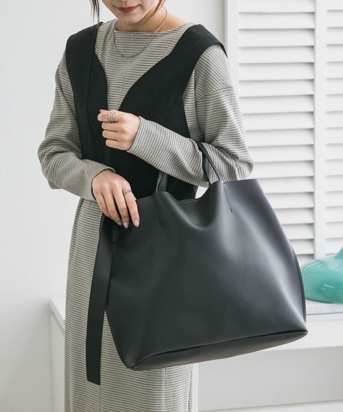 KBF（ケイビーエフ）の「ソフトイージーBAG（トートバッグ・レディース・ブラック/アイボリー・ONE）」の8枚目の写真