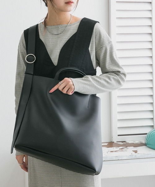 KBF（ケイビーエフ）の「ソフトイージーBAG（トートバッグ・レディース・ブラック/アイボリー・ONE）」の9枚目の写真