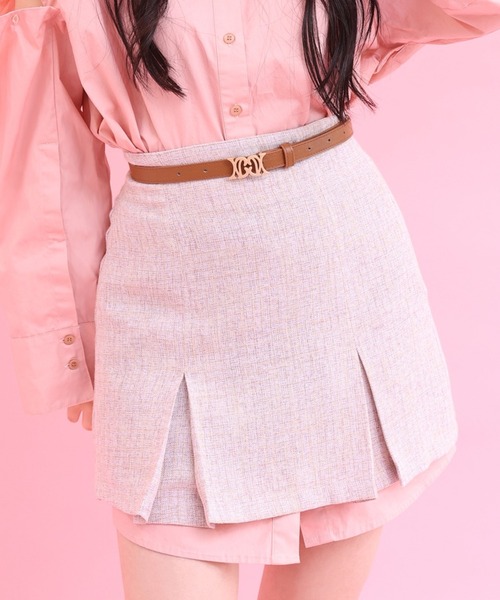 one after another NICE CLAUP(ワンアフターアナザーナイスクラップ)の「オリジナルベルト/ミニスカート 20223SS(スカート・レディース・アイボリー/ブラック/ピンク/ネイビー・FREE)」の1枚目の写真