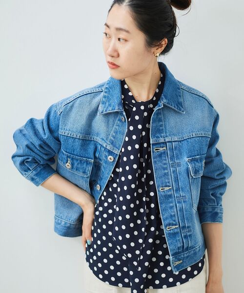 le.coeur blanc（ルクールブラン）の「ドットアレンジタイブラウス（シャツ/ブラウス・レディース・ベージュ系その他2/ブルー系その他4・38）」の18枚目の写真