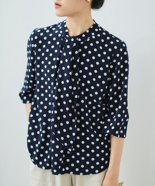 le.coeur blanc（ルクールブラン）の「ドットアレンジタイブラウス（シャツ/ブラウス・レディース・ベージュ系その他2/ブルー系その他4・38）」の21枚目の写真