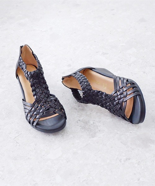 MODE KAORI(モードカオリ)の「【本革】メッシュウェッジサンダル/21473(サンダル・レディース・グレイッシュベージュ/プラチナム/ブラウン/ブラック・22.5cm/23cm/23.5cm/24cm/24.5cm/25cm/25.5cm)」の7枚目の写真