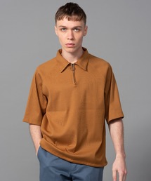 MR.OLIVE | サンフォーキン ブロードリブ / ハーフジップ スキッパー半袖シャツ(ポロシャツ)