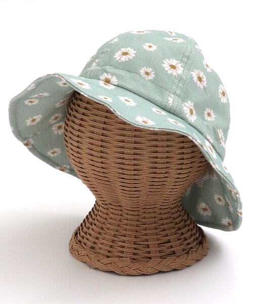 apres les cours（アプレレクール）の「3柄まんまるアウトドアハット_UVカット（ハット・キッズ・ミント/ベージュ/アイボリー・50/48/54）」の2枚目の写真