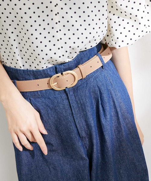 VIS(ビス)の「【追加】28mmダブルDバックルベルト(ベルト・レディース・ブラック/ダークブラウン/ベージュ/ブラウン系その他・FREE)」の1枚目の写真