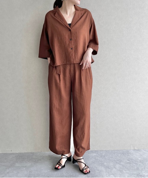 LOWRYS FARM（ローリーズファーム）の「ノルマンディショートシャツ　191860（シャツ/ブラウス・レディース・チャコールグレー/ブルー/グリーン/アイボリー/ブラウン・FREE）」の17枚目の写真