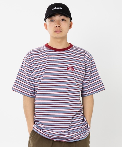 MAHAGRID(マハグリッド)の「『mahagrid/マハグリッド』MGD STRIPED TEE/ボーダー 半袖 カットソー(Tシャツ/カットソー・メンズ・ブルー/グリーン/ブラック・L/M)」の18枚目の写真