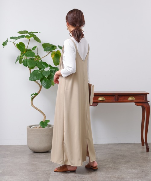 Chez toi（シェトワ）の「カットリブT×ZIPキャミワンピース（ワンピース・レディース・カーキ/オレンジ/ブラック/ベージュ・FREE）」の18枚目の写真