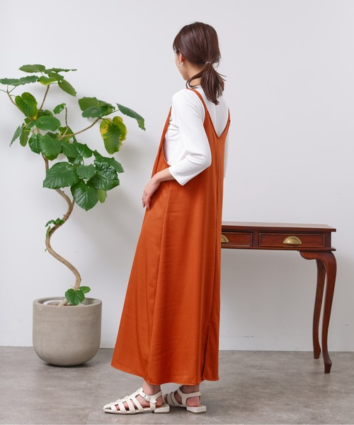 Chez toi（シェトワ）の「カットリブT×ZIPキャミワンピース（ワンピース・レディース・カーキ/オレンジ/ブラック/ベージュ・FREE）」の21枚目の写真