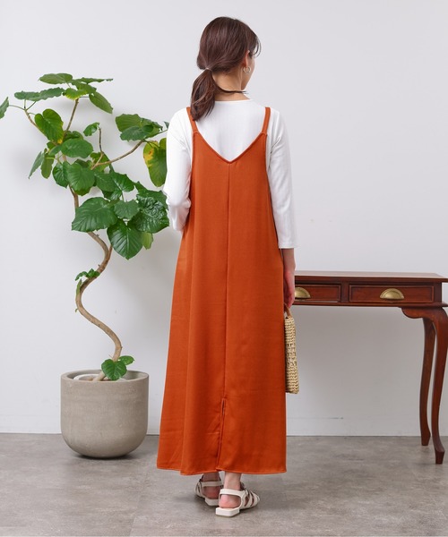 Chez toi（シェトワ）の「カットリブT×ZIPキャミワンピース（ワンピース・レディース・カーキ/オレンジ/ブラック/ベージュ・FREE）」の22枚目の写真