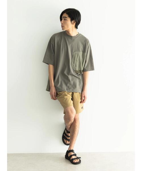 CRAFT STANDARD BOUTIQUE(クラフトスタンダードブティック)の「ナイロン切り替え5/STEE-A(Tシャツ/カットソー・メンズ・オフホワイト/ブラック/オリーブ・M/L/LL)」の6枚目の写真