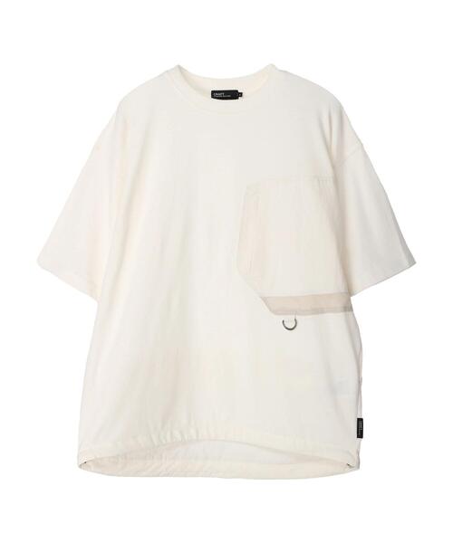 CRAFT STANDARD BOUTIQUE(クラフトスタンダードブティック)の「ナイロン切り替え5/STEE-A(Tシャツ/カットソー・メンズ・オフホワイト/ブラック/オリーブ・M/L/LL)」の2枚目の写真