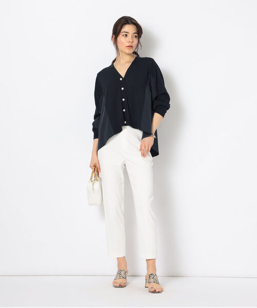 NOLLEY’S（ノーリーズ）の「《手洗い可能》タフタVネックカーディガン（カーディガン/ボレロ・レディース・ブラック/ネイビー/オフホワイト・38）」の15枚目の写真